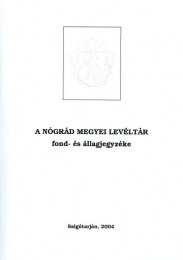 Pásztor Cecília (szerk.): A Nógrád Megyei Levéltár fond- és állagjegyzéke