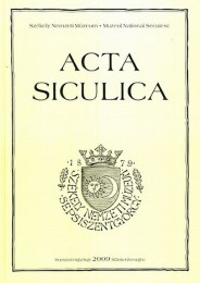 Kinda István (fõszerk.): Acta Siculica 2009 - A Székely Nemzeti Múzeum Évkönyve