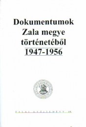 Káli Csaba (szerk.): Dokumentumok Zala megye történetéből 1947-1956